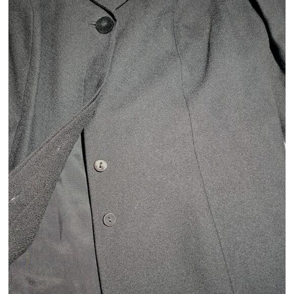 Vintage Emily Wool Tailored Car Coat 14W Academia Black Velvet Collar MOBWIFE - Picture 9 of 11